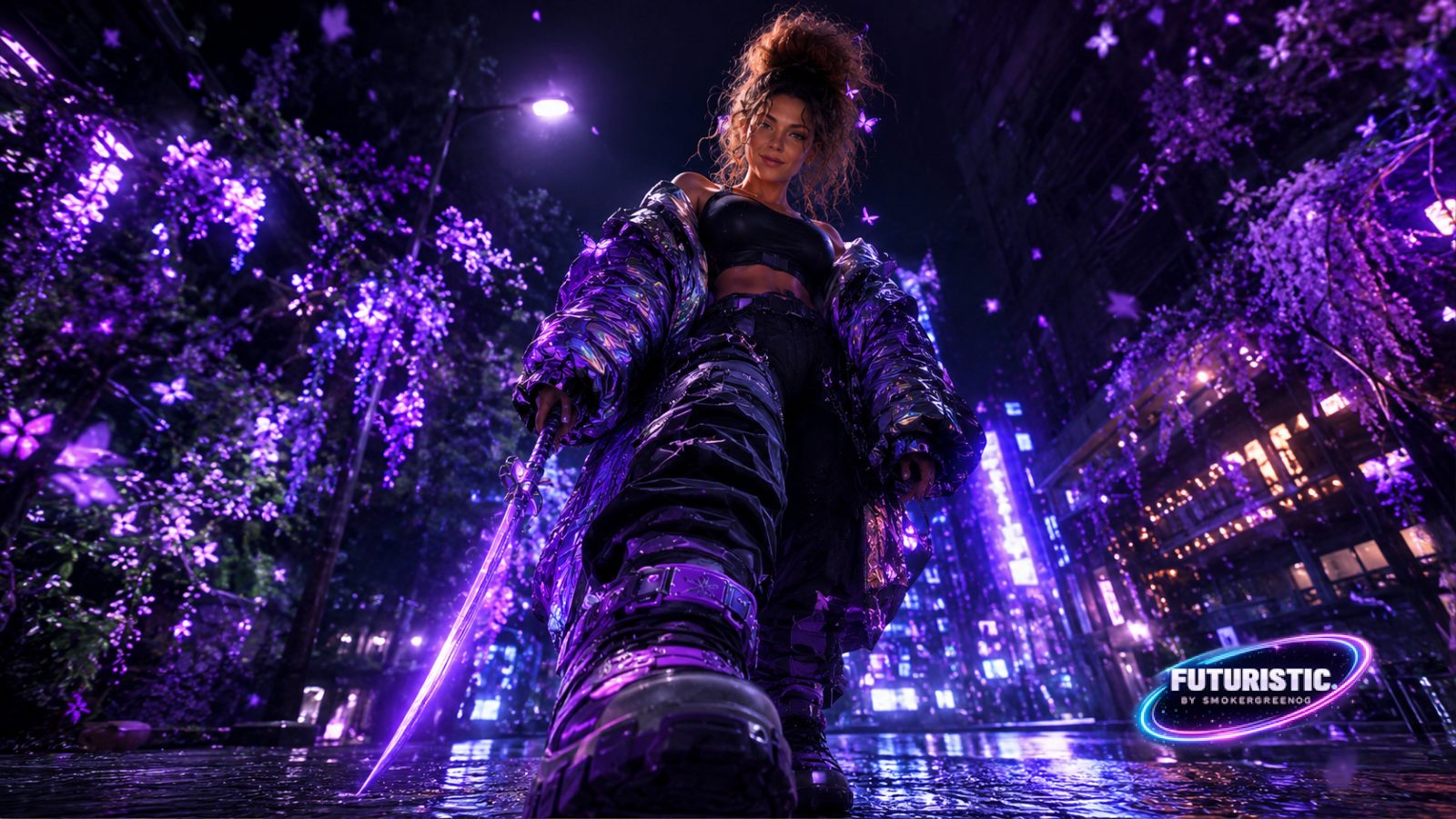 Neon Warrior Wallpaper #131 AI wallpaper by SmokerGreenOG