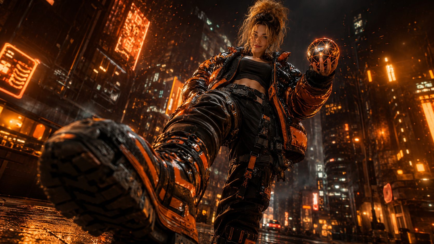 Neon Warrior AI wallpaper by SmokerGreenOG
